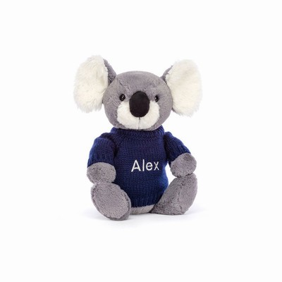 Jellycat Bashful Koala with Navy Jumper | YQAJ-52804